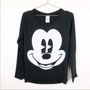 Disney Mickey Sweatshirt Pullover Graphic Black S